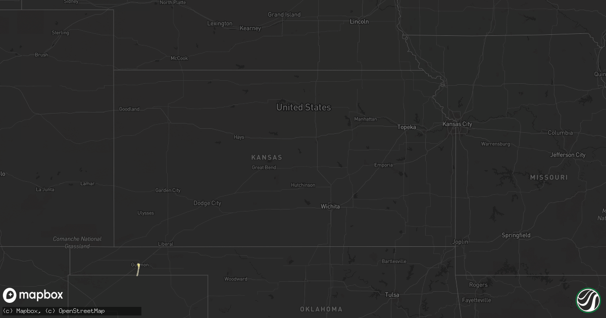 Hail map in Kansas on May 5, 2015