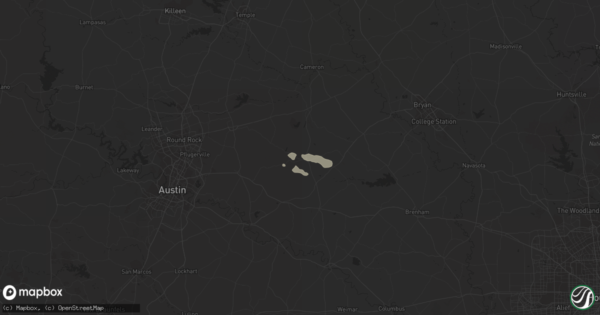 Hail map in Lexington, TX on May 5, 2015
