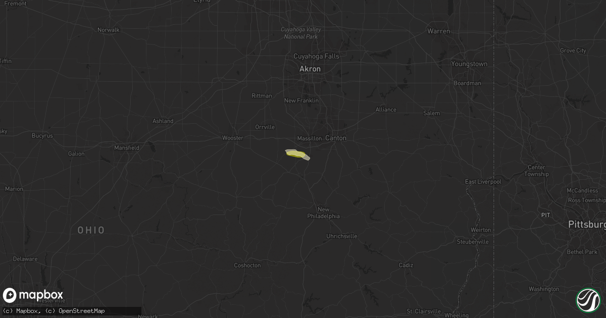 Hail map in Navarre, OH on May 5, 2015