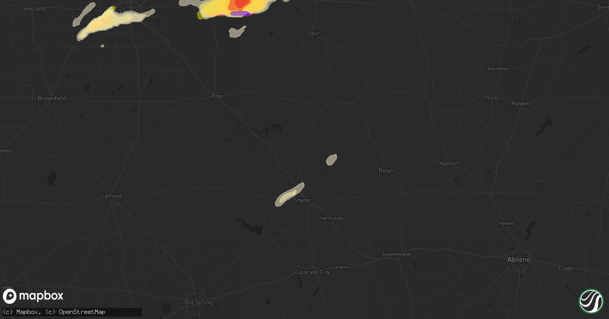 Hail map in Snyder, TX on May 5, 2015
