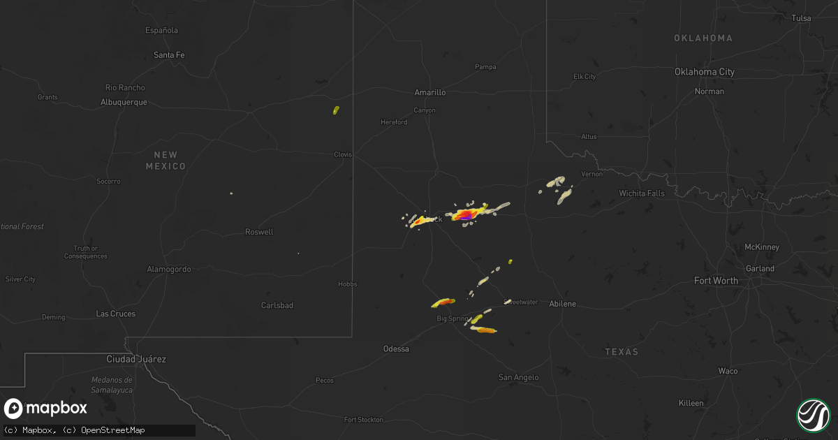 Hail map on May 5, 2015