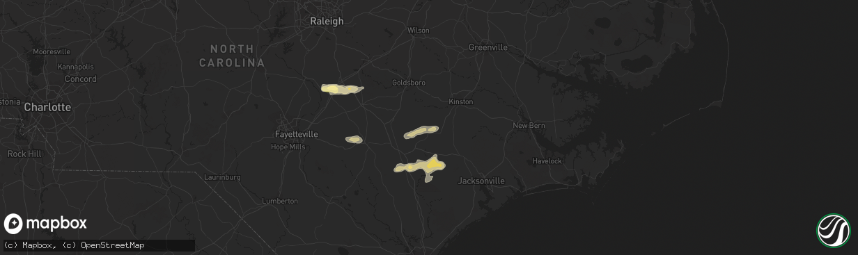 Hail map in Albertson, NC on May 5, 2016