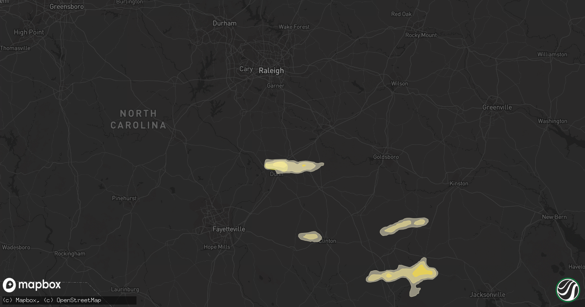 Hail map in Benson, NC on May 5, 2016