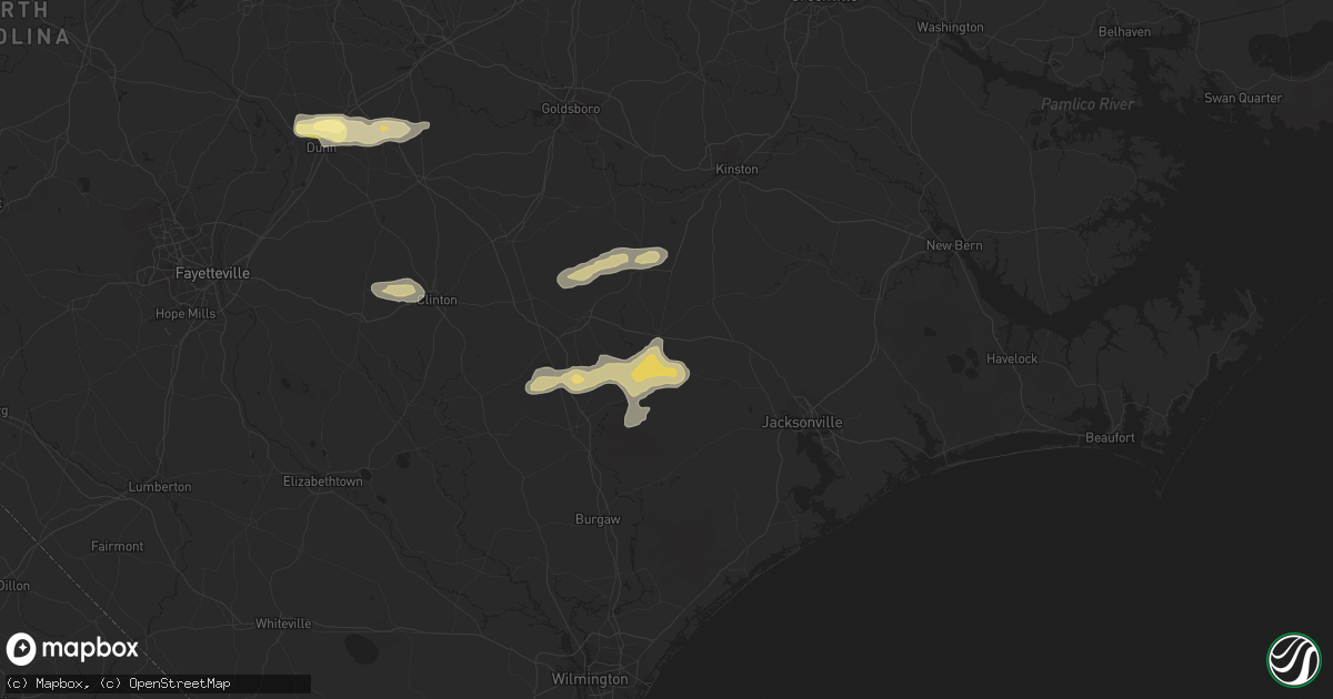 Hail map in Beulaville, NC on May 5, 2016