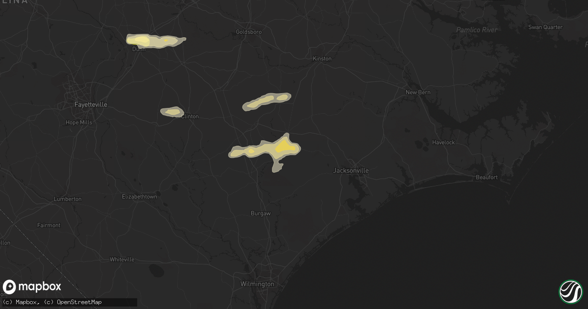 Hail map in Chinquapin, NC on May 5, 2016