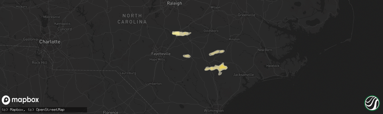 Hail map in Clinton, NC on May 5, 2016