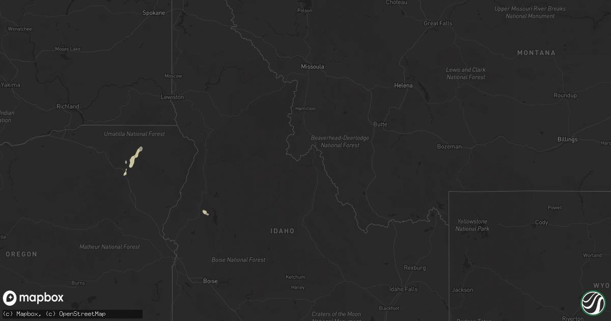 Hail map in Idaho on May 5, 2016