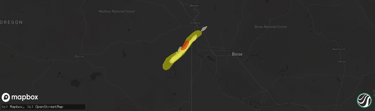 Hail map in Adrian, OR on May 5, 2017