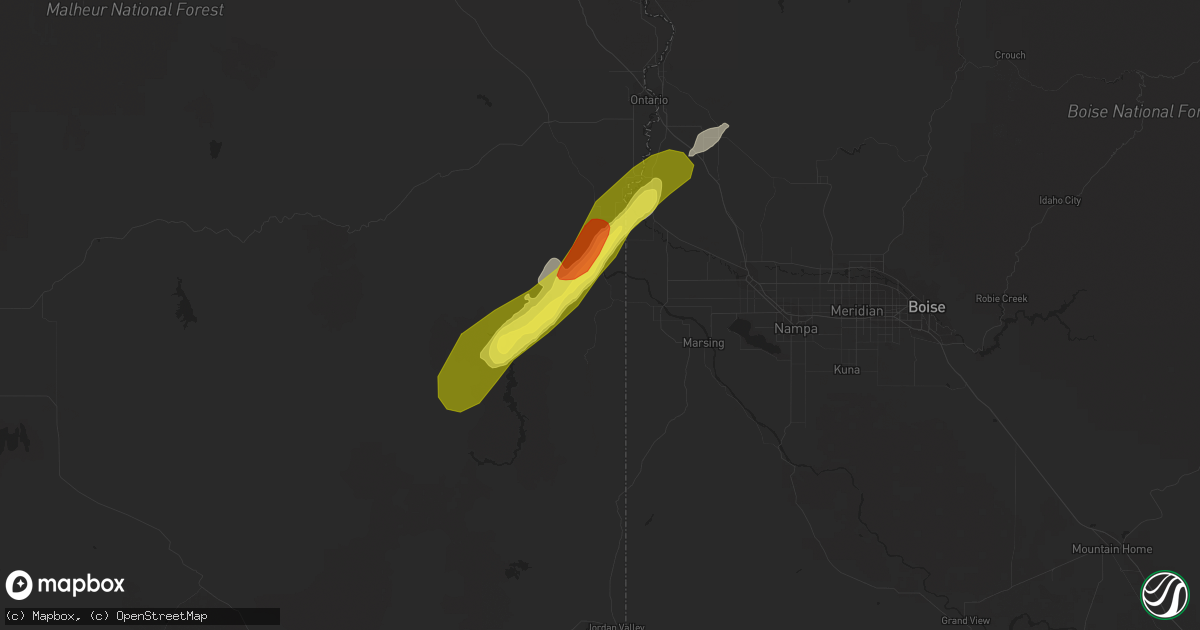 Hail map in Adrian, OR on May 5, 2017