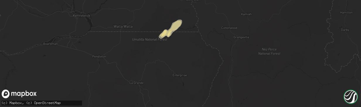 Hail map in Enterprise, OR on May 5, 2017