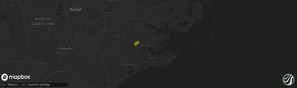 Hail map in New Bern, NC on May 5, 2017