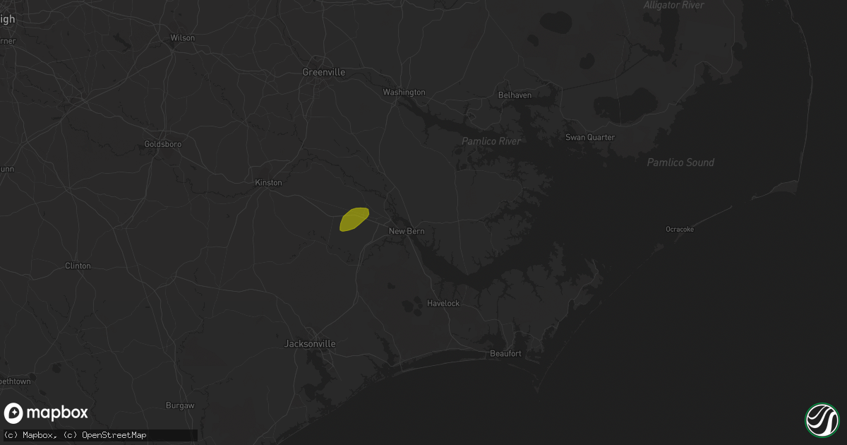 Hail map in New Bern, NC on May 5, 2017