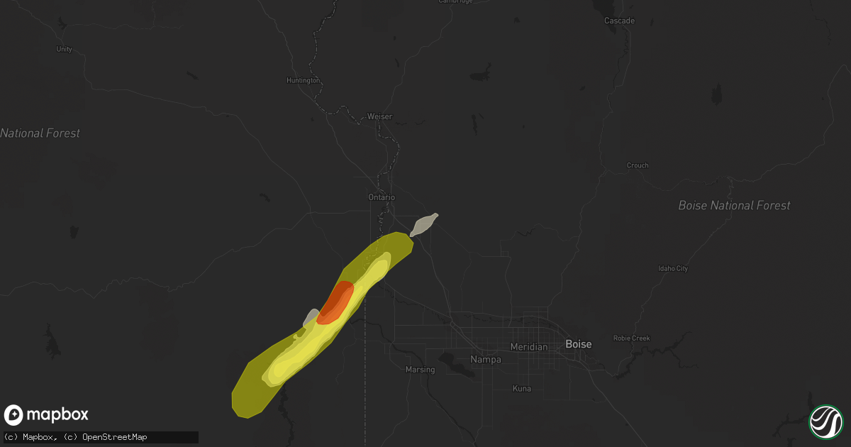 Hail map in New Plymouth, ID on May 5, 2017