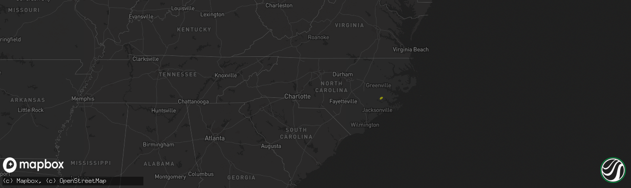 Hail map in North Carolina on May 5, 2017