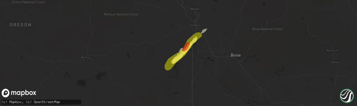 Hail map in Nyssa, OR on May 5, 2017