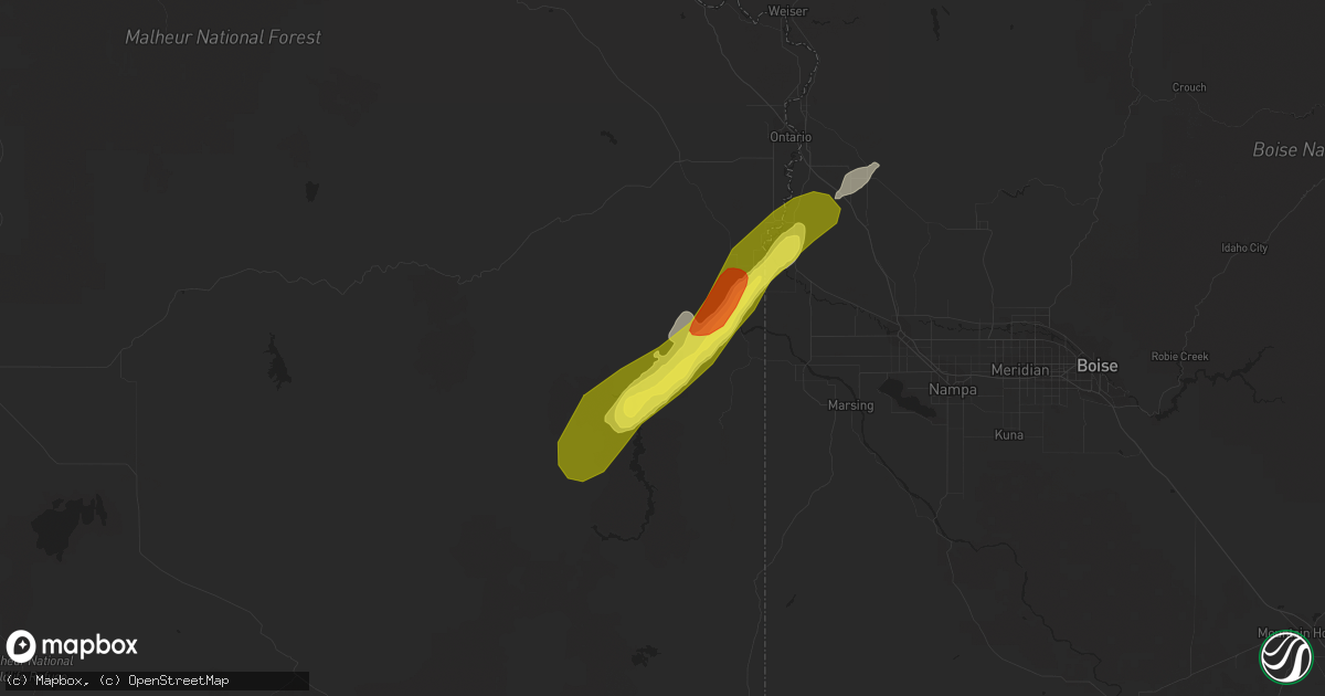 Hail map in Nyssa, OR on May 5, 2017