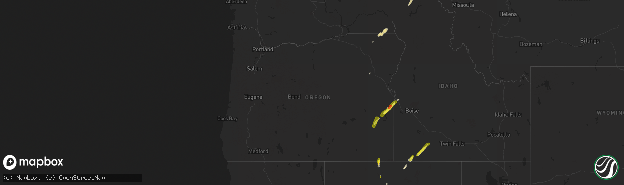 Hail map in Oregon on May 5, 2017