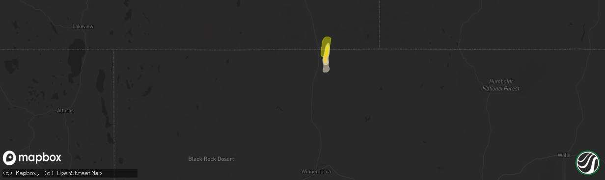 Hail map in Orovada, NV on May 5, 2017