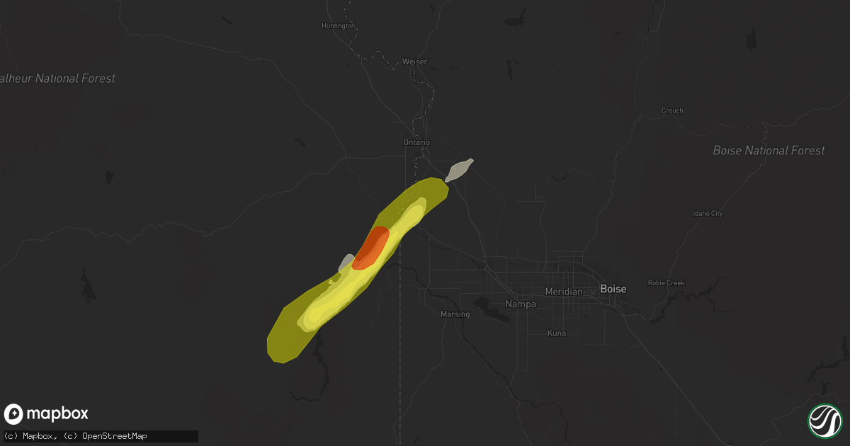 Hail map in Parma, ID on May 5, 2017