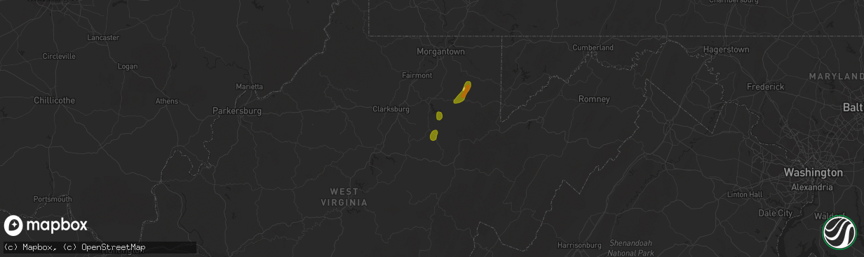 Hail map in Philippi, WV on May 5, 2017