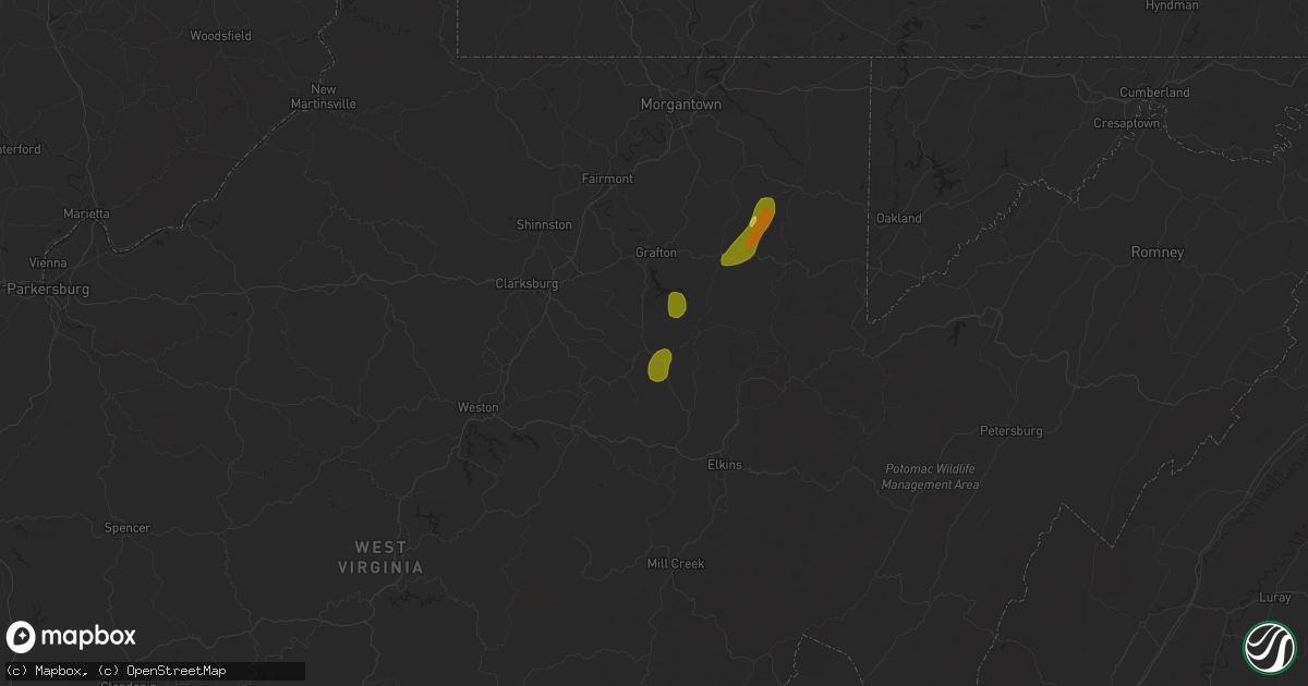 Hail map in Philippi, WV on May 5, 2017