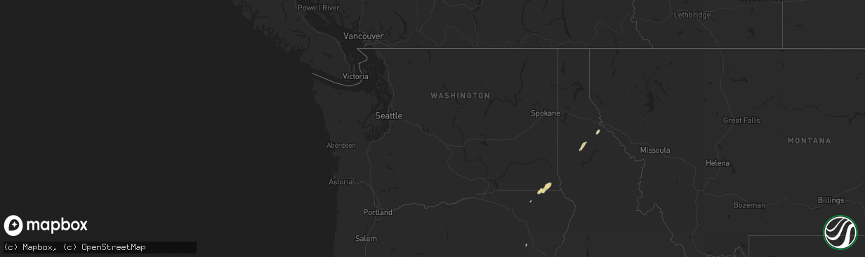 Hail map in Washington on May 5, 2017