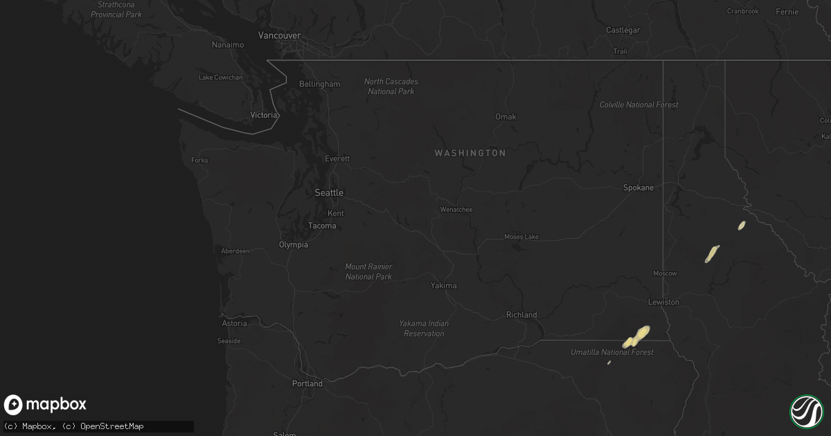 Hail map in Washington on May 5, 2017