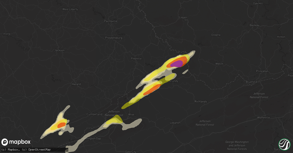Hail map in Elkhorn City, KY on May 5, 2018