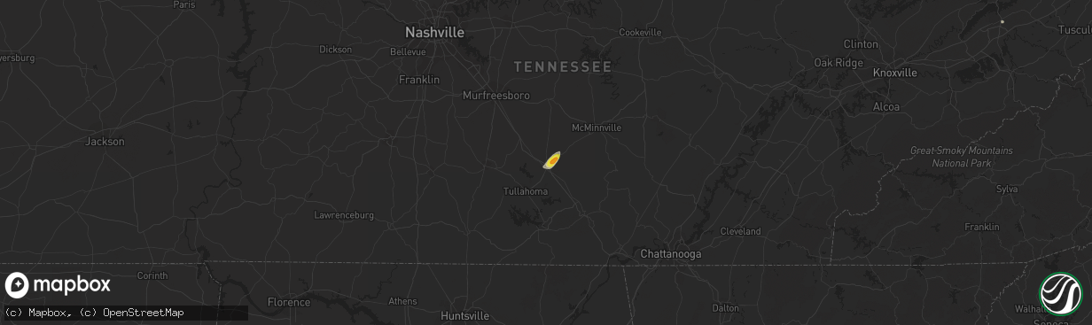 Hail map in Manchester, TN on May 5, 2018