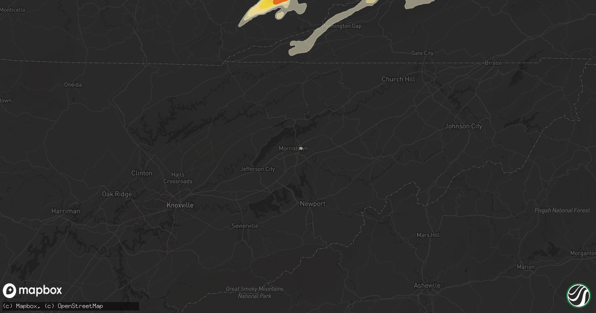 Hail map in Morristown, TN on May 5, 2018