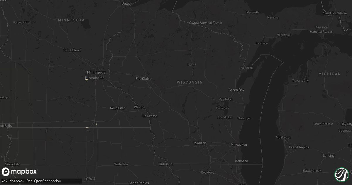 Hail map in Wisconsin on May 5, 2018