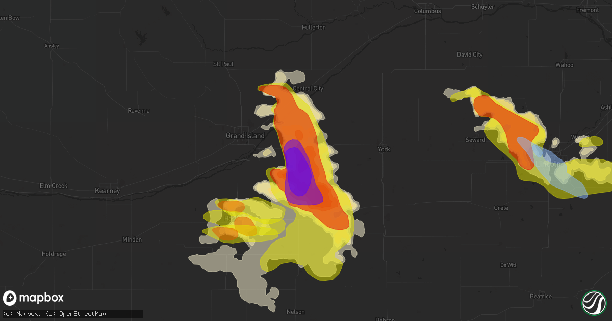 Hail map in Aurora, NE on May 5, 2019