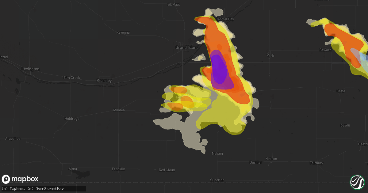Hail map in Hastings, NE on May 5, 2019