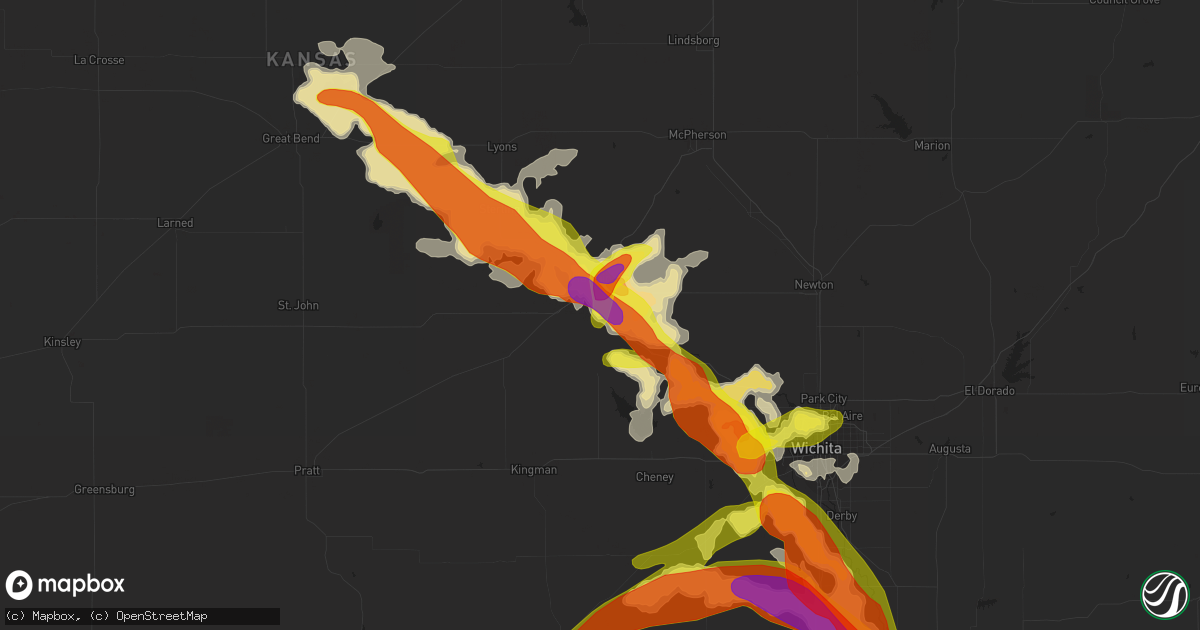 Hail map in Hutchinson, KS on May 5, 2019