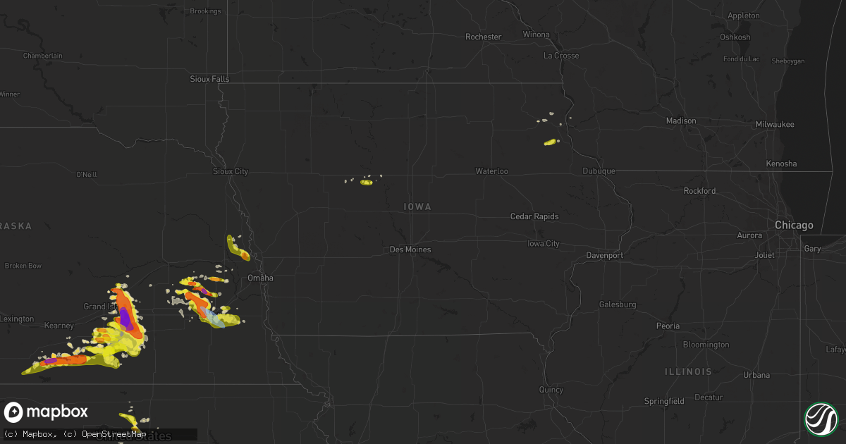 Hail map in Iowa on May 5, 2019