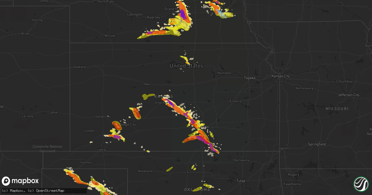 Hail map in Kansas on May 5, 2019