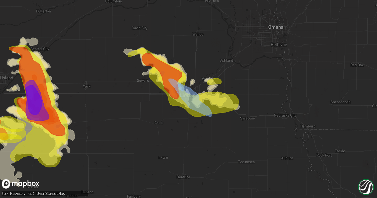 Hail map in Lincoln, NE on May 5, 2019