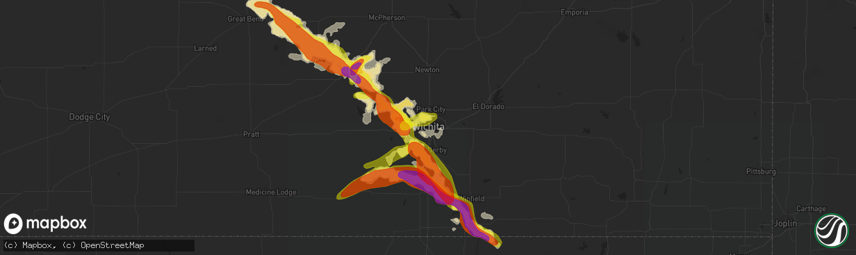 Hail map in Wichita, KS on May 5, 2019