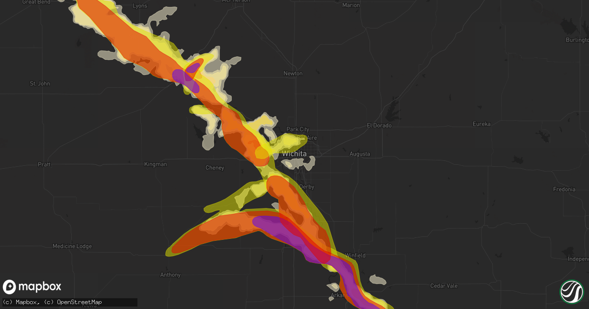 Hail map in Wichita, KS on May 5, 2019