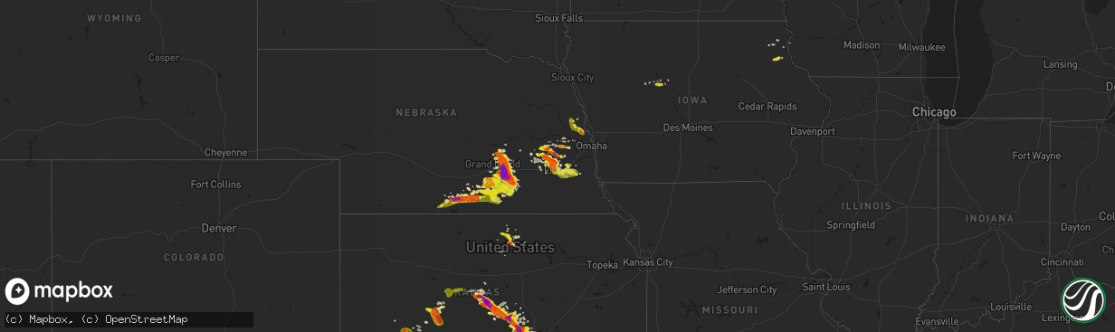 Hail map on May 5, 2019