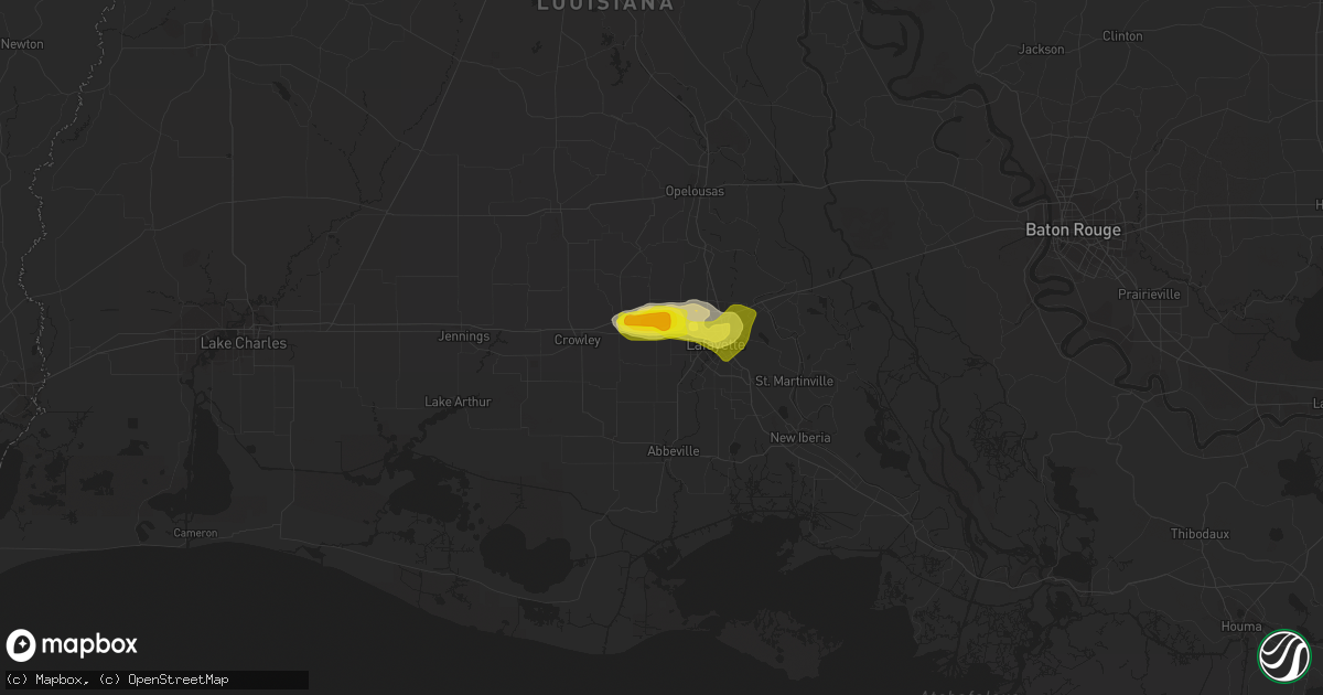 Hail map in Duson, LA on May 5, 2020
