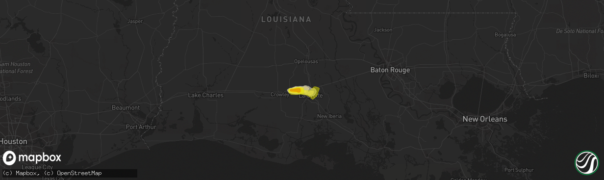 Hail map in Scott, LA on May 5, 2020