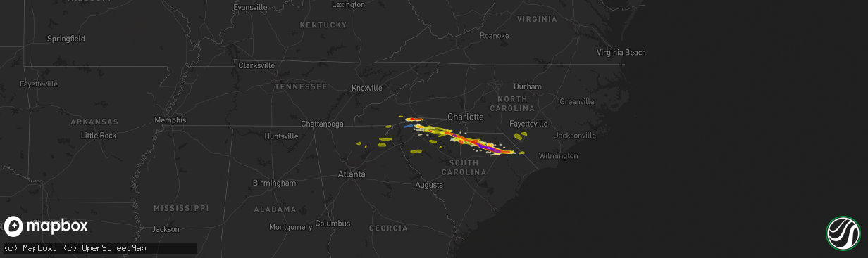 Hail map on May 5, 2020