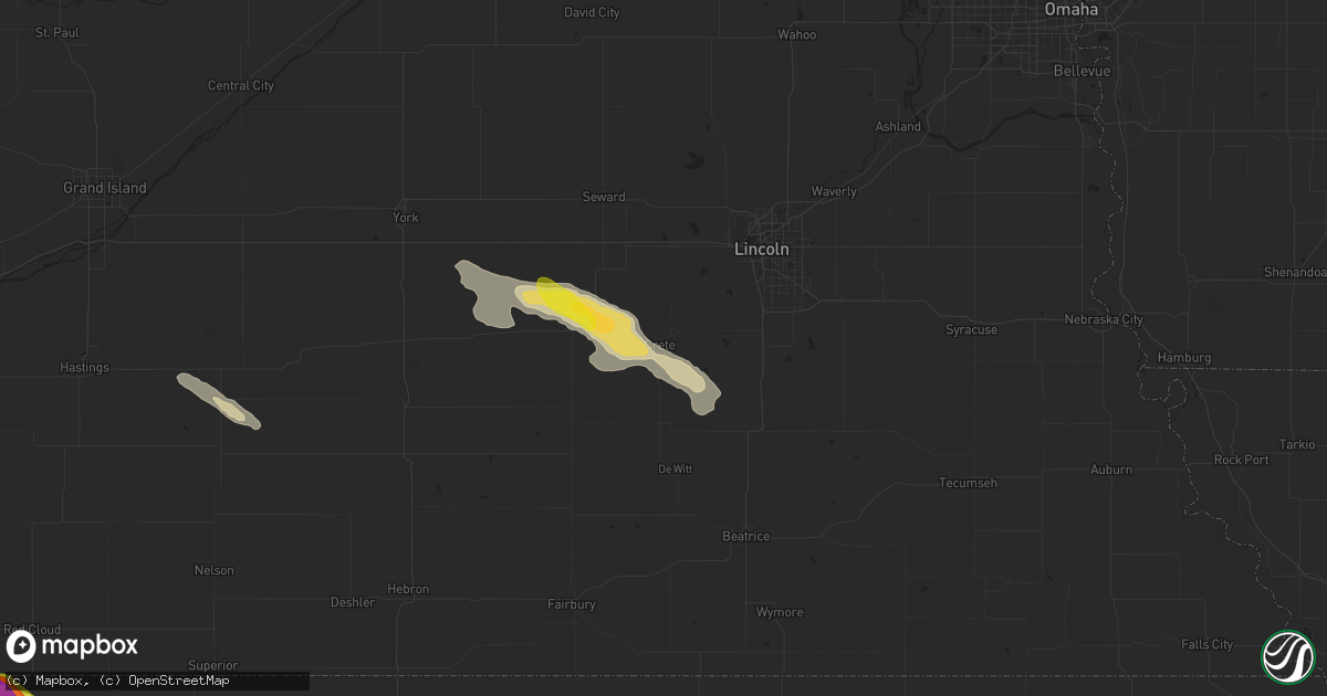 Hail map in Crete, NE on May 5, 2021