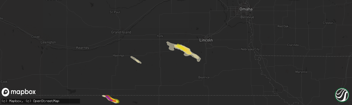 Hail map in Friend, NE on May 5, 2021