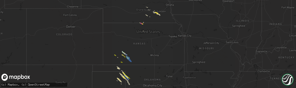 Hail map in Kansas on May 5, 2021