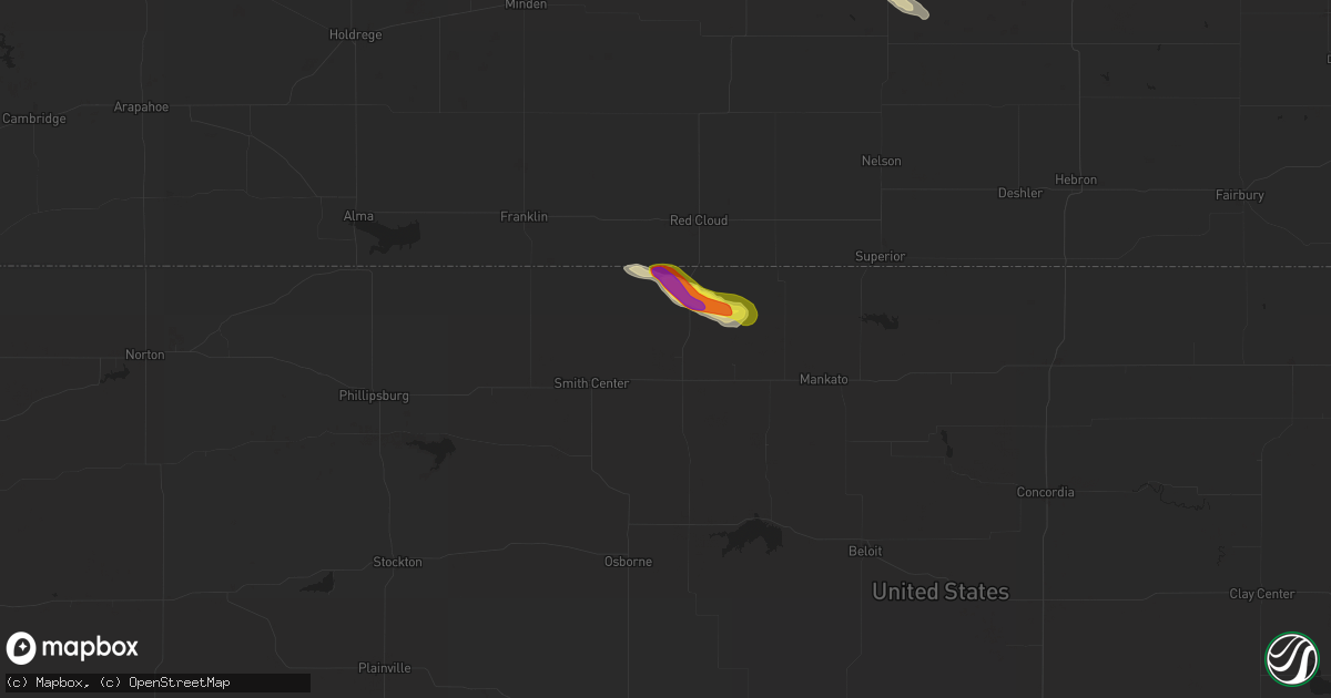 Hail map in Lebanon, KS on May 5, 2021