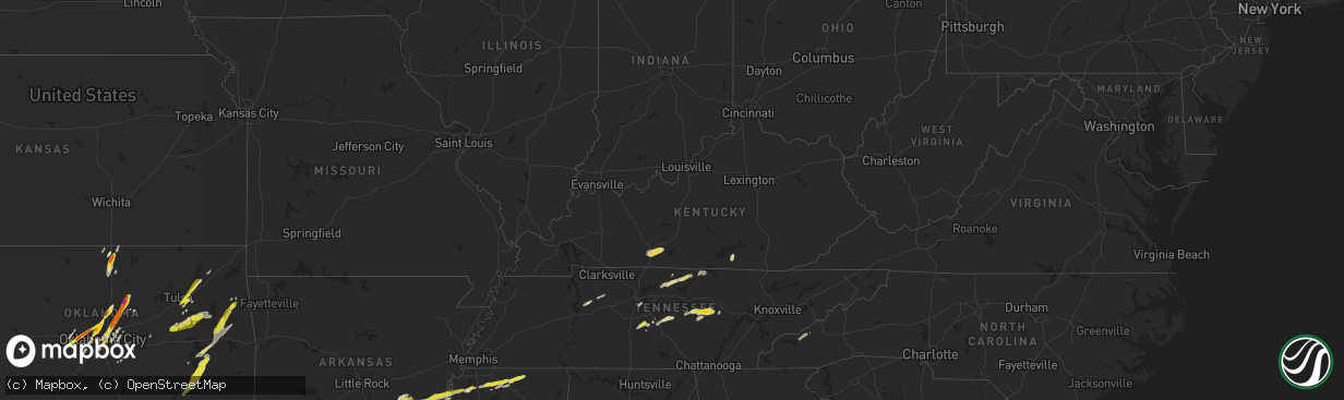 Hail map in Kentucky on May 5, 2022