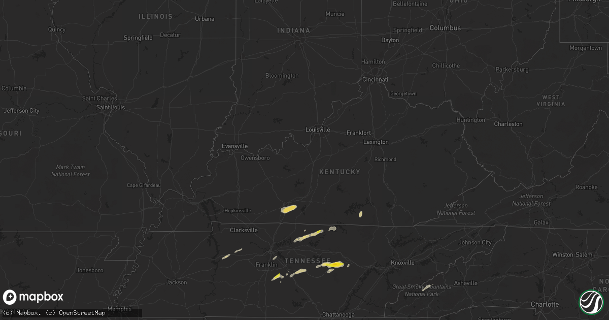 Hail map in Kentucky on May 5, 2022