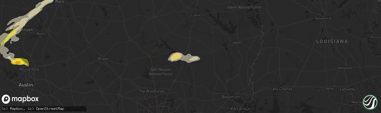 Hail map in Livingston, TX on May 5, 2022